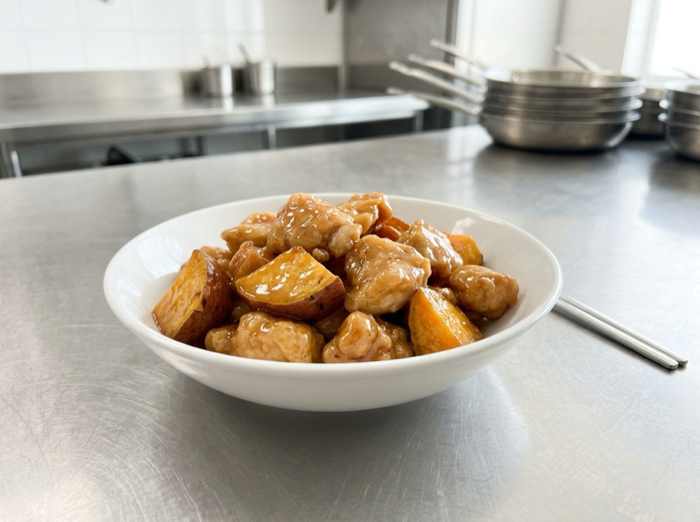 蜂蜜レモンさつまいも酢鶏