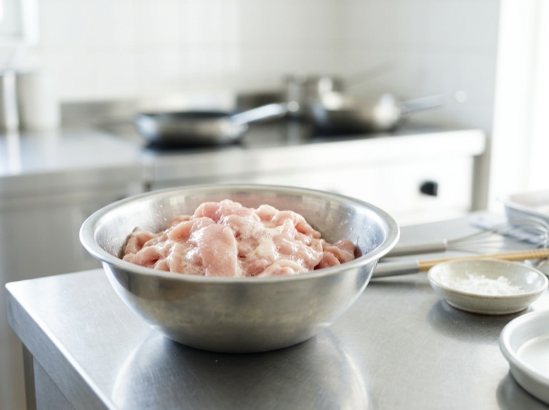 余った卵白で肉をやわらかくする